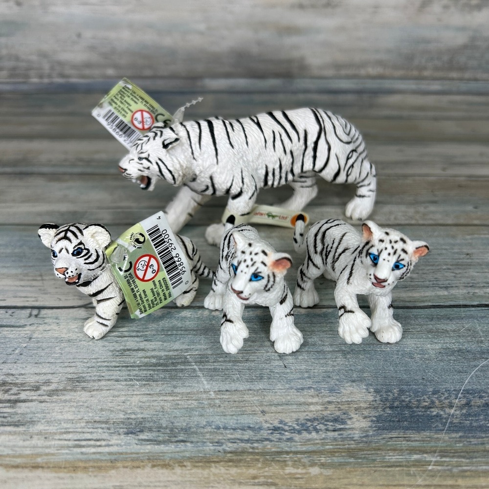 Safari LTD White Siberian Tigers Figures Family Lot